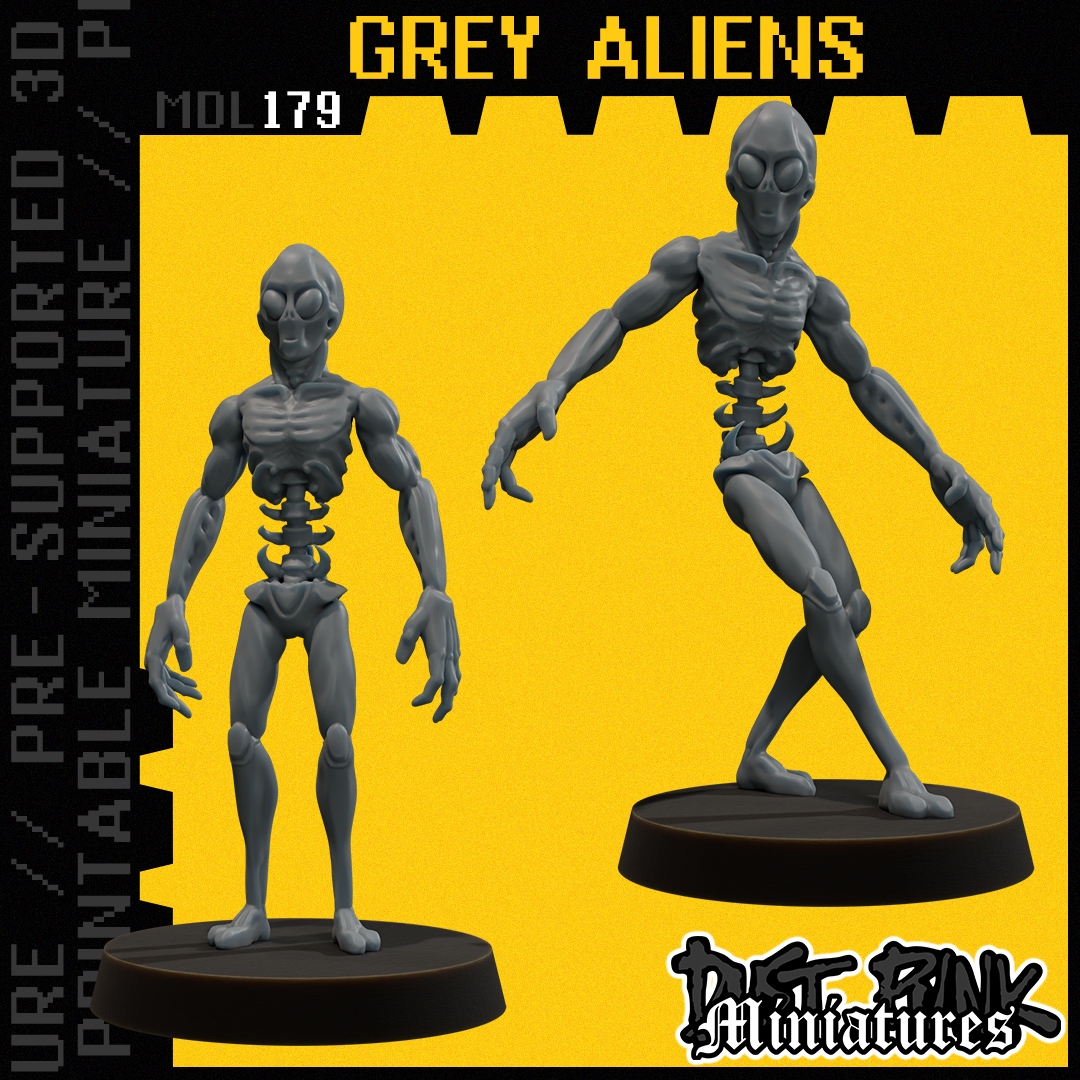 MDL179 GREY ALIENS [PRE-SUPPORTED]